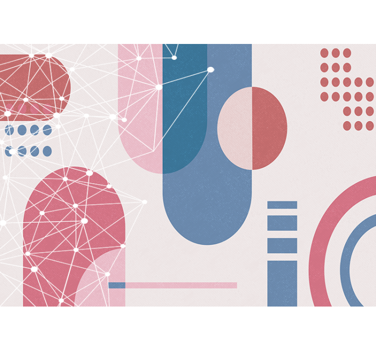 Fotomural abstracto red de formas geométricas - TenVinilo