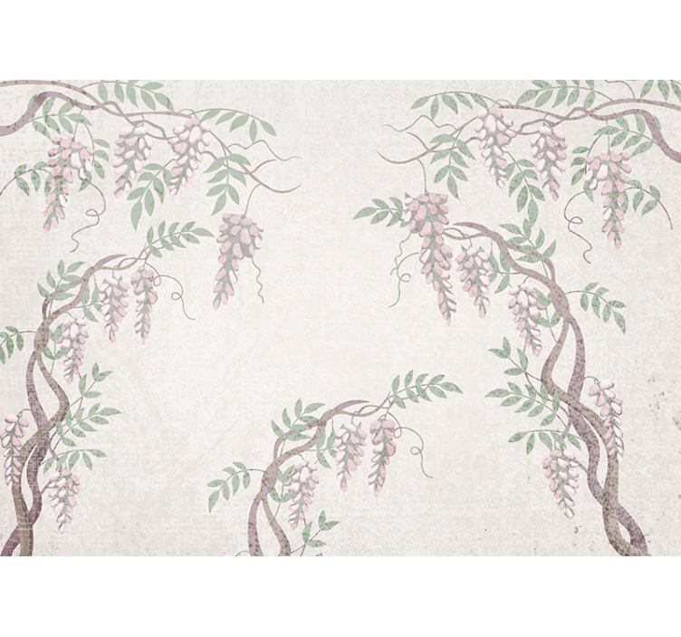 Mural de pared flores delicadas enredaderas florales - TenVinilo