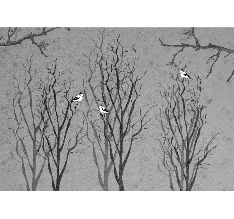 Fotomural árboles ramas con pájaros - TenVinilo