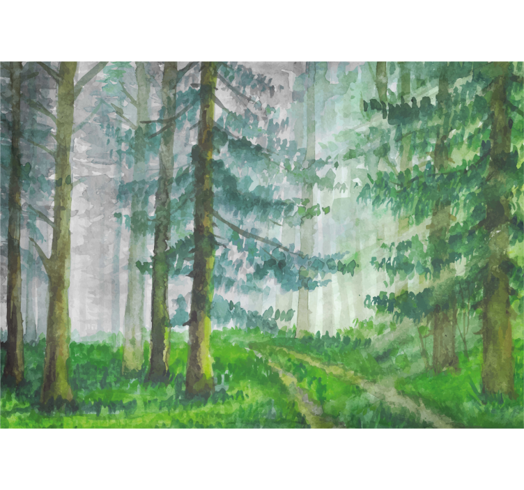 Papel pintado bosque detalle del sendero forestal - TenVinilo