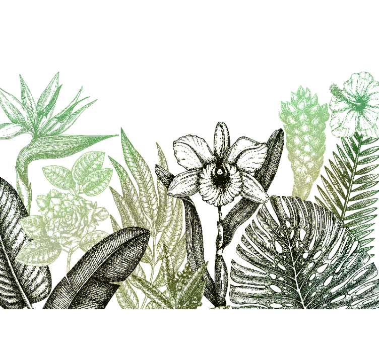 Mural de pared flores diseño floral botánico - TenVinilo