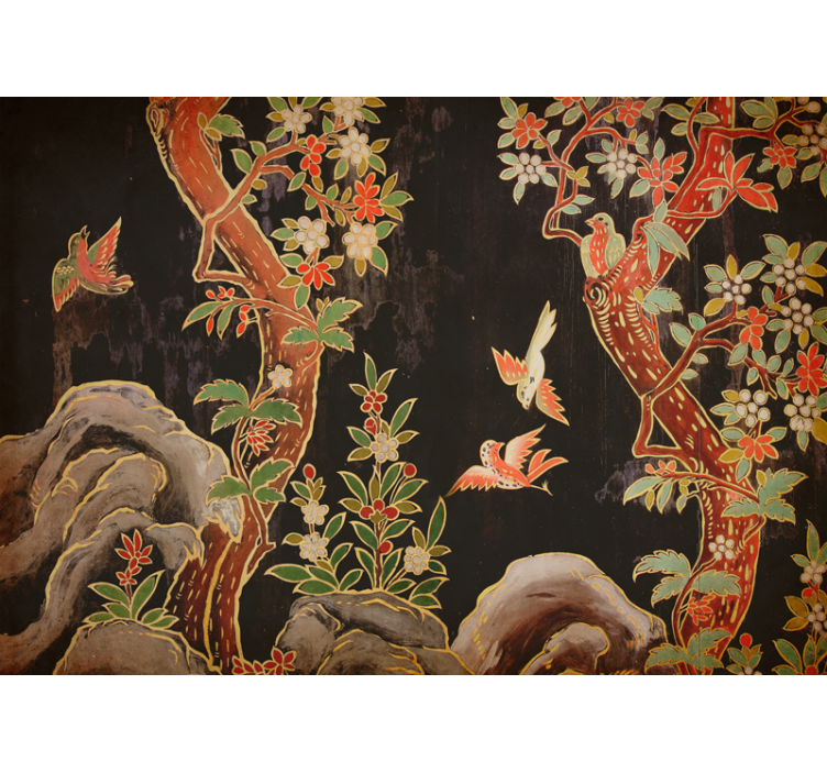 Fotomural animales escena de aves tropicales - TenVinilo