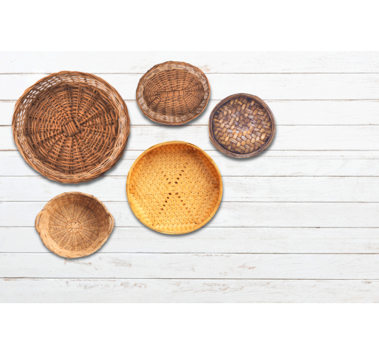 Fotomural texturas patrones de cestas tejidas - TenVinilo