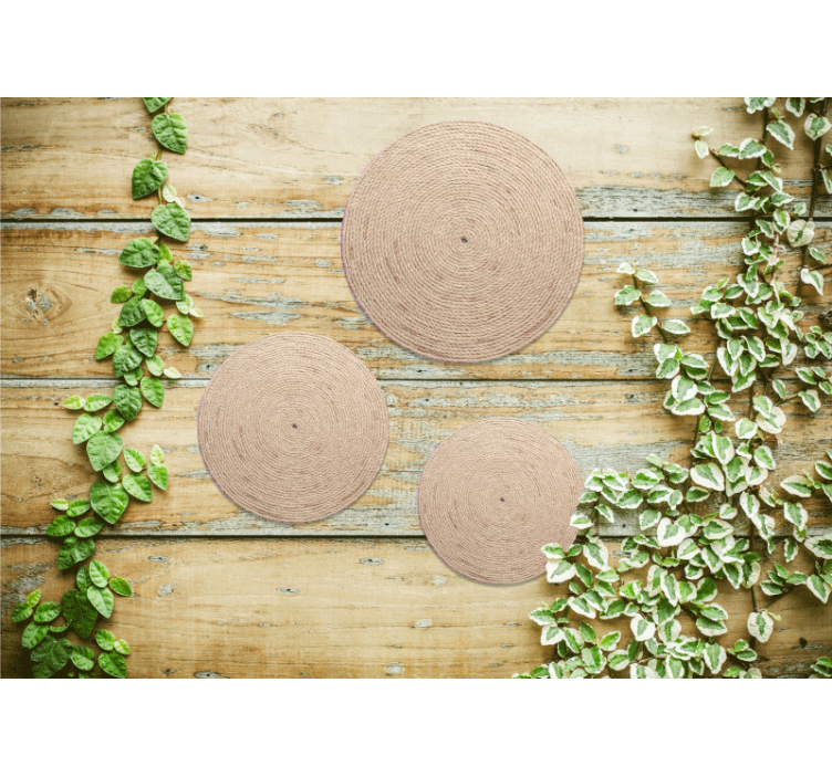 Fotomural texturas círculos de cuerda natural - TenVinilo