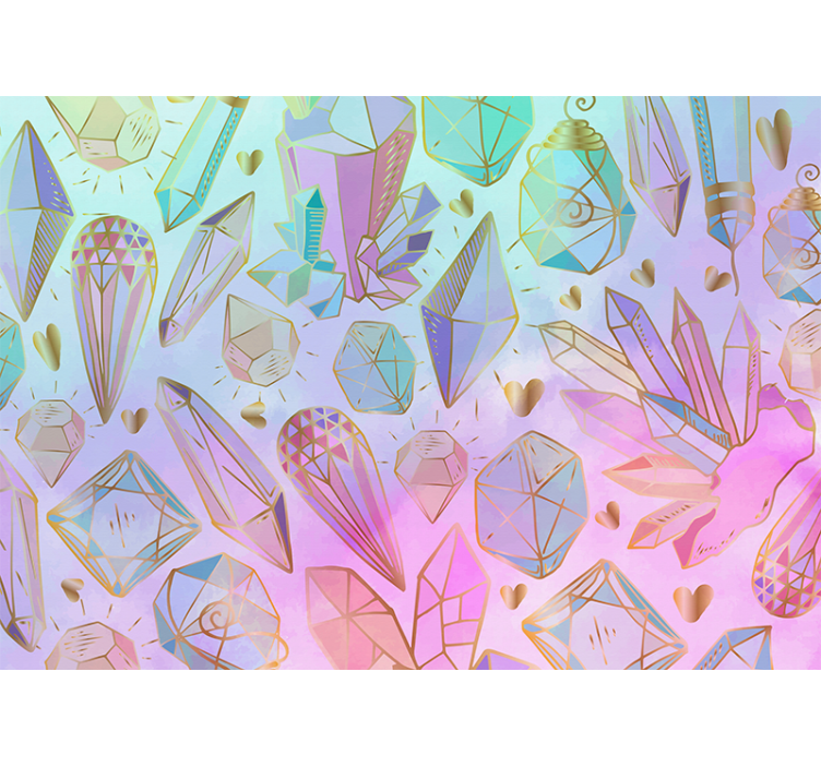 Fotomural arte diseño de gemas geométricas - TenVinilo