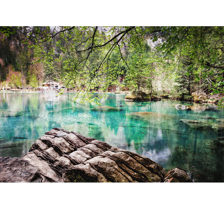 Papel pintado paisaje lago tranquilo - TenVinilo