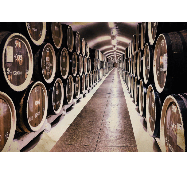 Papel pintado vintage bodega de vino rústica - TenVinilo