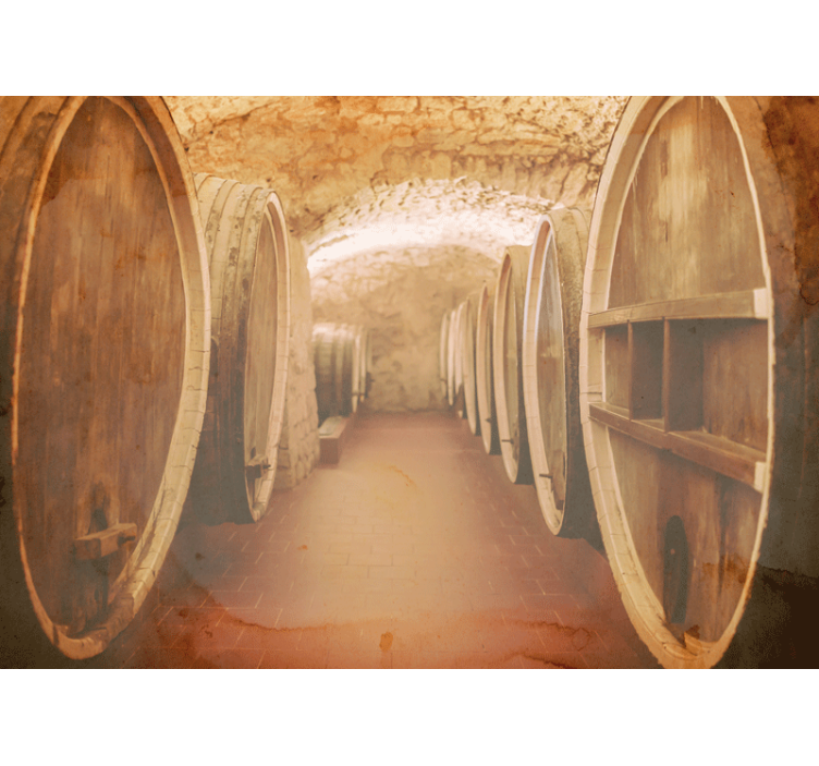 Fotomural retro bodega de vino antigua - TenVinilo