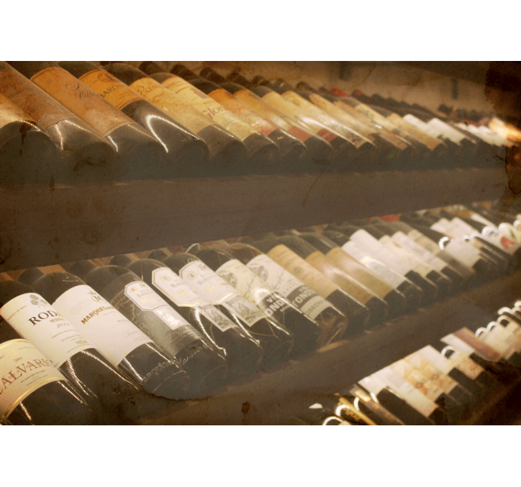 Fotomural retro bodega de botellas de vino - TenVinilo