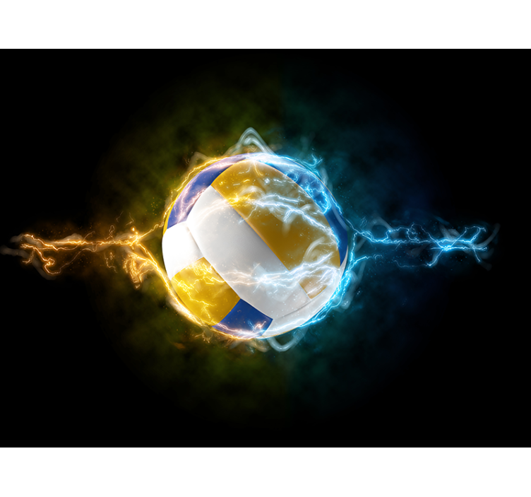 Mural para habitaciones pelota volley eléctrica - TenVinilo