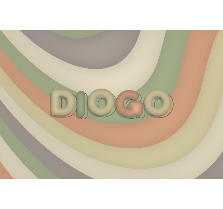 Mural de pared infantil rayas curvas con nombre - TenVinilo