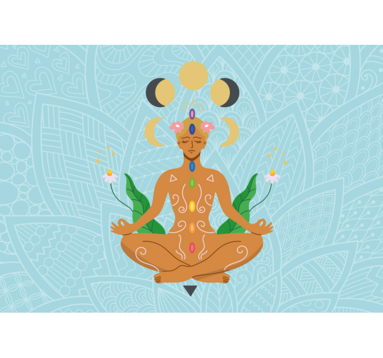 Fotomural azul figura chakras - TenVinilo