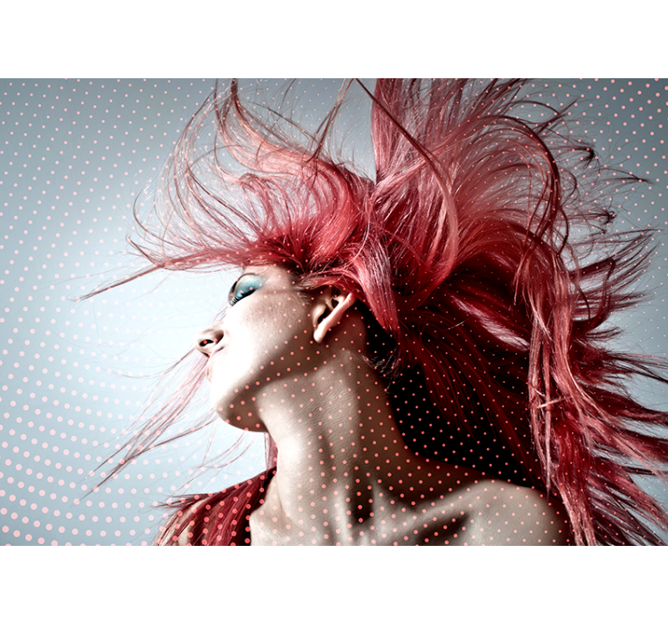 Fotomural de personas mujer con el pelo rosa - TenVinilo