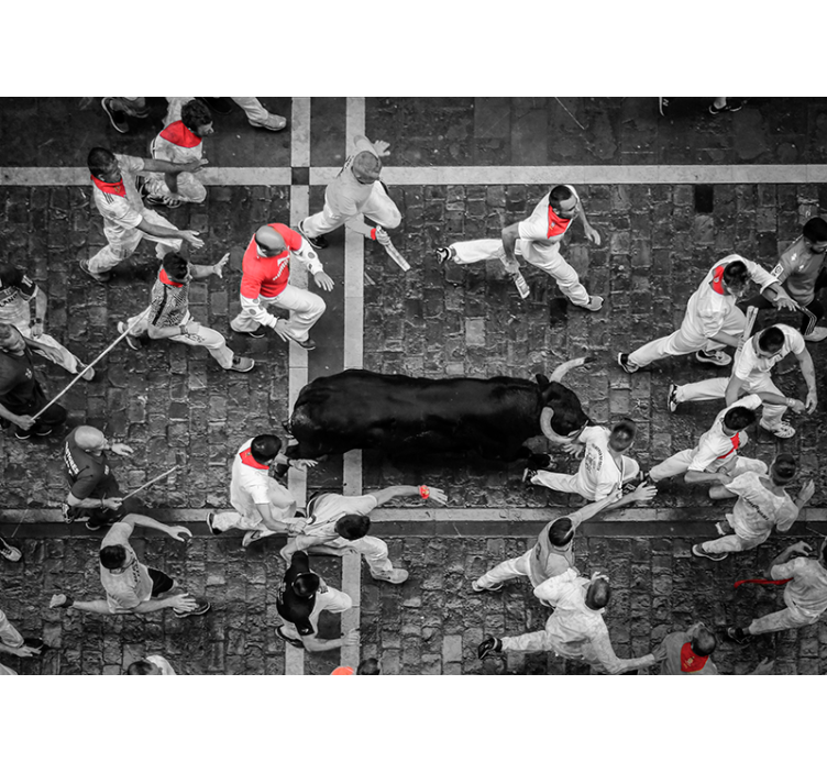 Fotomural de personas encierro de San Fermín - TenVinilo