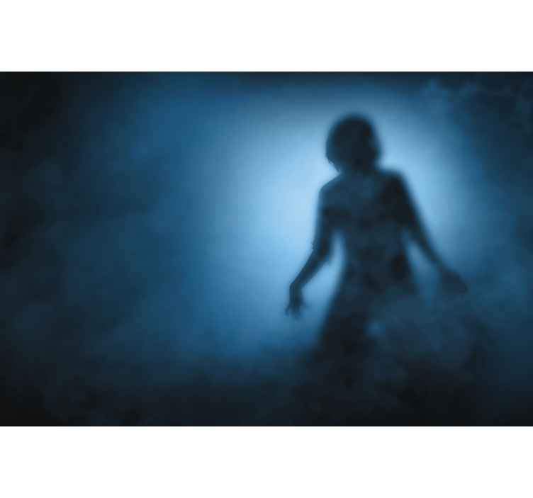 Mural pared Halloween silueta zombie - TenVinilo