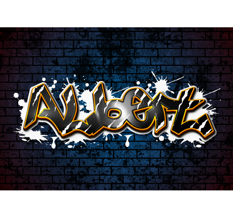 Papel pintado ladrillo oscuro nombre graffiti - TenVinilo