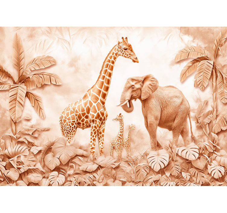 Mural de pared terracota sabana abstracta - TenVinilo