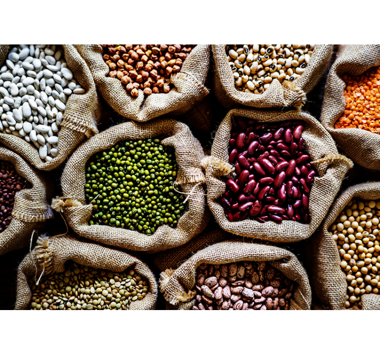 Mural para cocina expositor de despensa de legumbres - TenVinilo