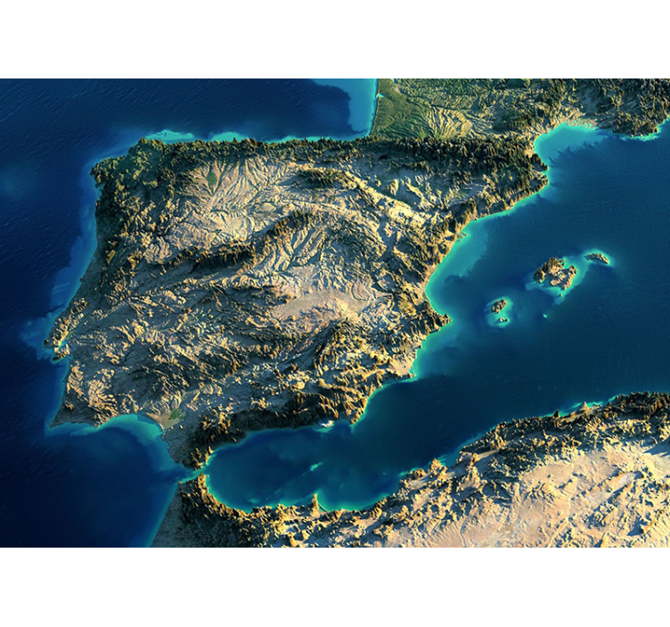 Fotomural mapamundi 3D España - TenVinilo