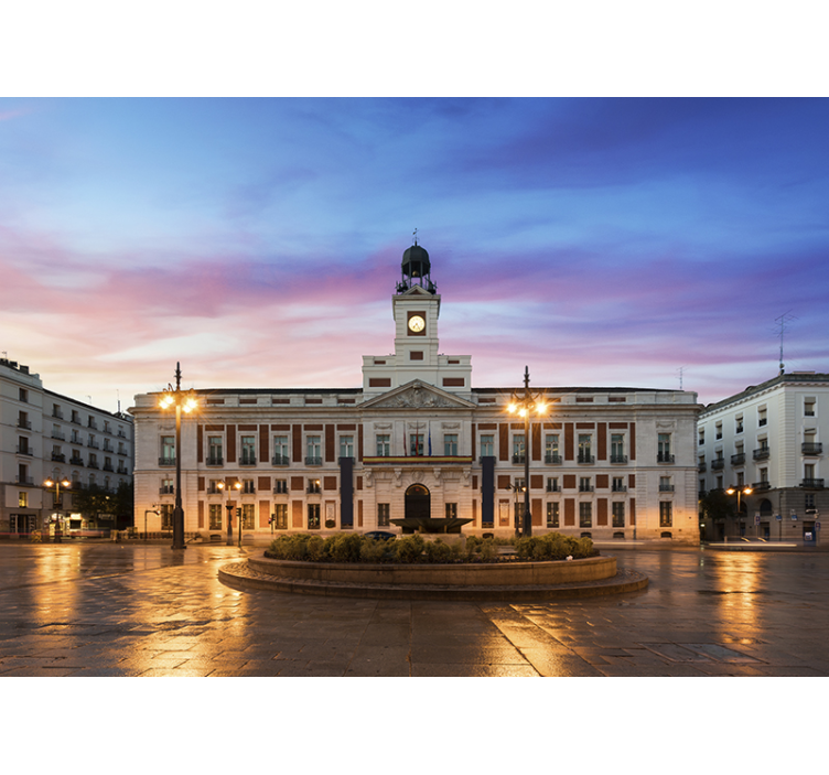 Fotomural madrid Puerta del Sol atardecer - TenVinilo