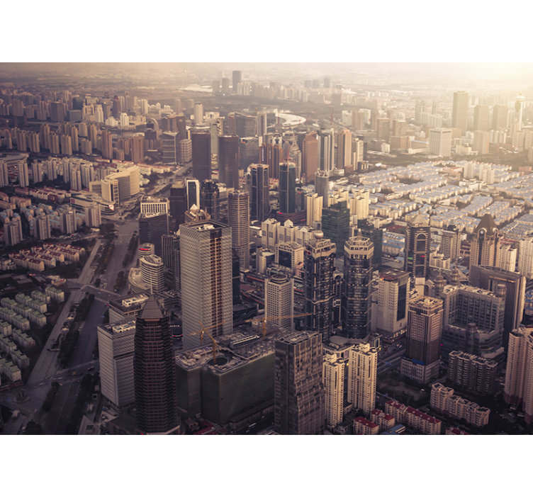 Fotomural ciudad perspectiva urbana skyline - TenVinilo