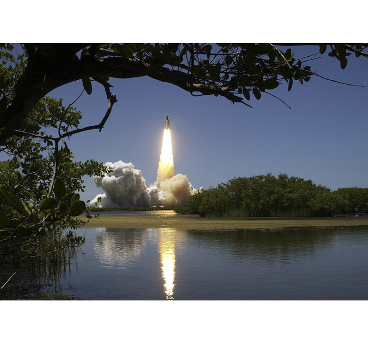 Fotomural espacio vista del lanzamiento de cohetes - TenVinilo