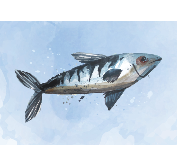 Mural habitación matrimonio ilustración de peces majestuosos - TenVinilo