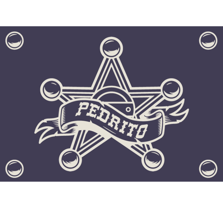 Mural de pared infantil insignia de sheriff personalizada - TenVinilo