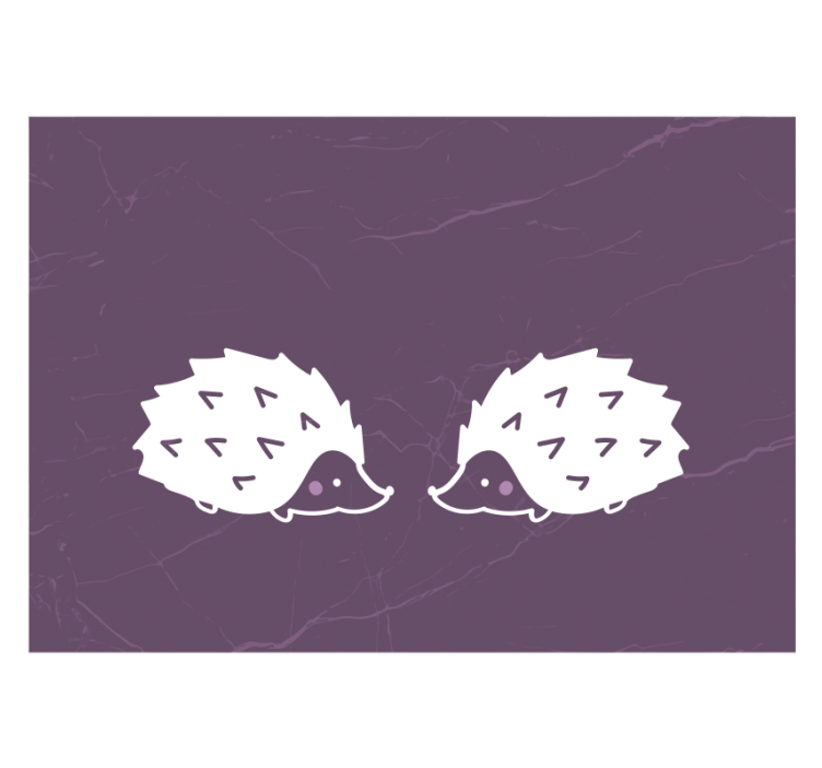 Fotomural animales pareja de erizos adorables - TenVinilo