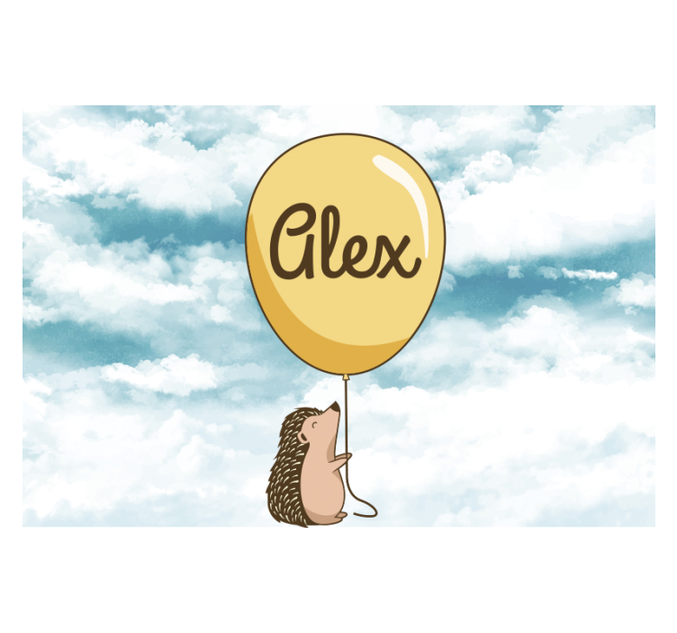 Fotomural de amor globo de erizo feliz - TenVinilo