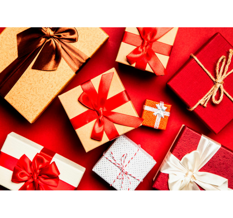 Mural de pared navidad arreglo de regalo festivo - TenVinilo