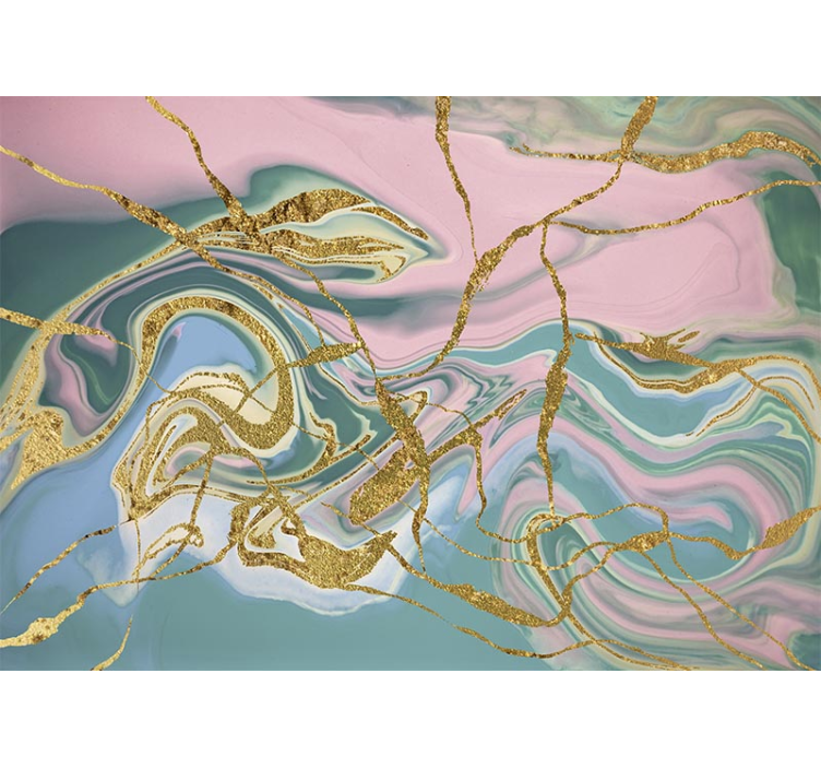 Fotomural abstracto patrón de remolino dorado - TenVinilo