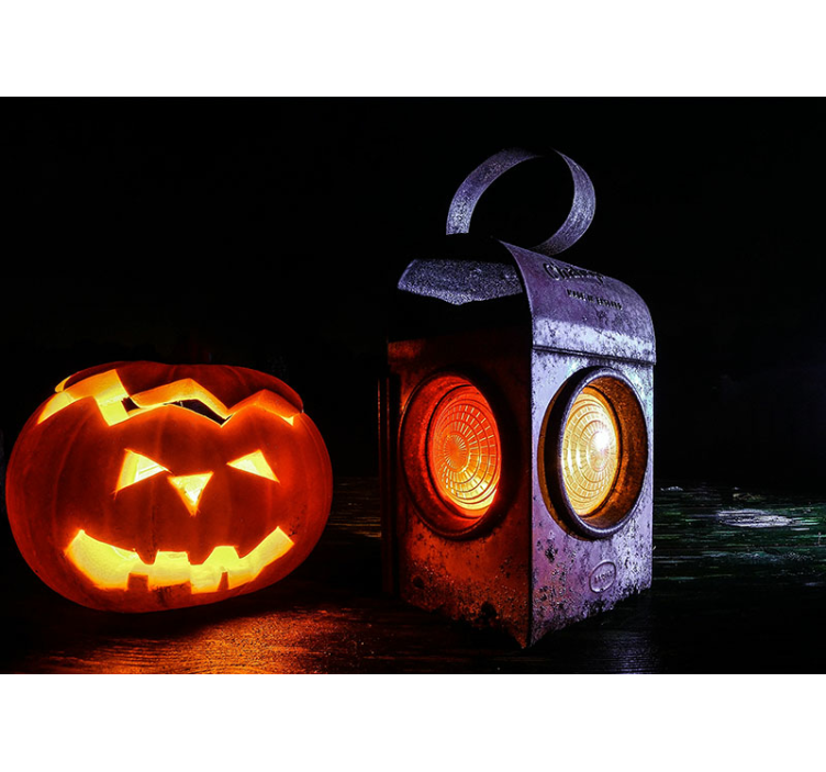 Fotomural halloween linterna jack-o'-lantern - TenVinilo