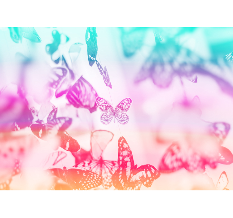 Mural de pared flores jardín de mariposas - TenVinilo