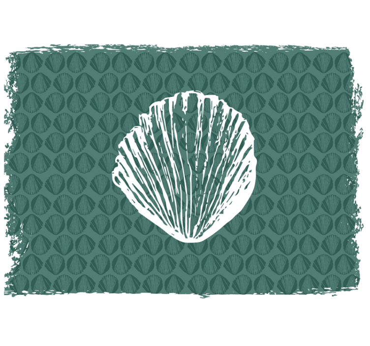 Mural de pared flores diseño de patrón de concha - TenVinilo