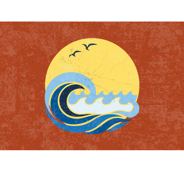 Fotomural mar escena de olas al atardecer - TenVinilo