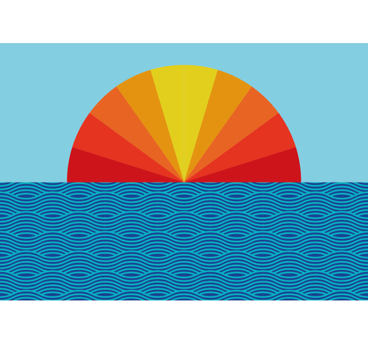 Papel pintado paisaje diseño de horizonte radiante - TenVinilo