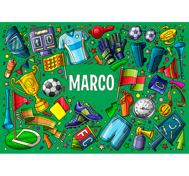 Fotomural personalizable elementos de deporte - TenVinilo