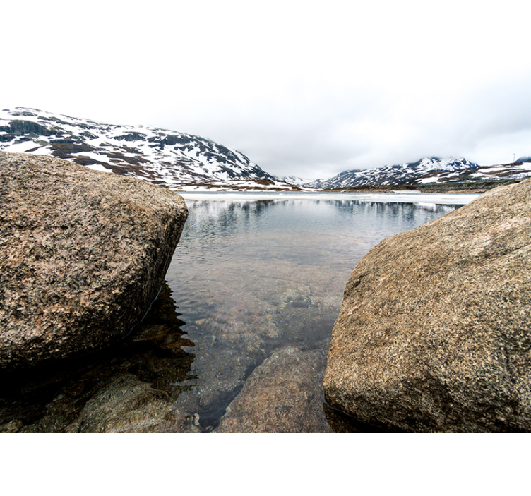 Papel pintado paisaje reverberación de montañas serenas - TenVinilo