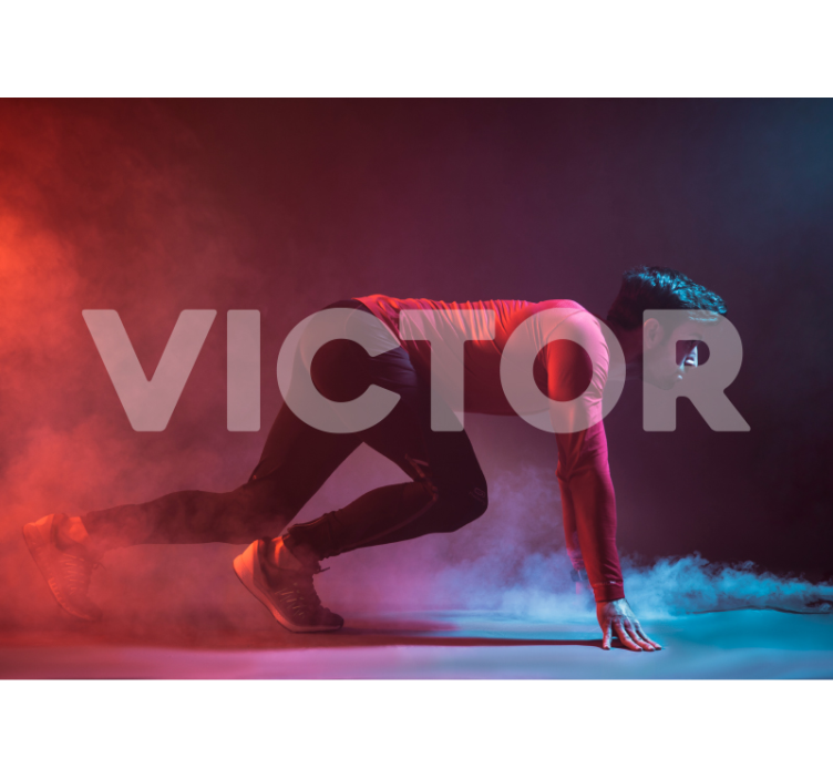 Fotomural gente silueta de corredor dinámico - TenVinilo