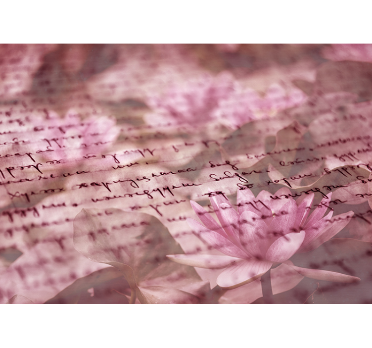 Mural de pared flores delicada escritura floral - TenVinilo