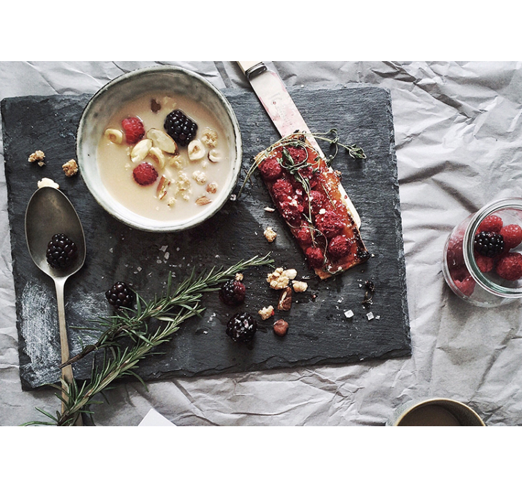 Mural de pared flores delicia de frutos rojos - TenVinilo