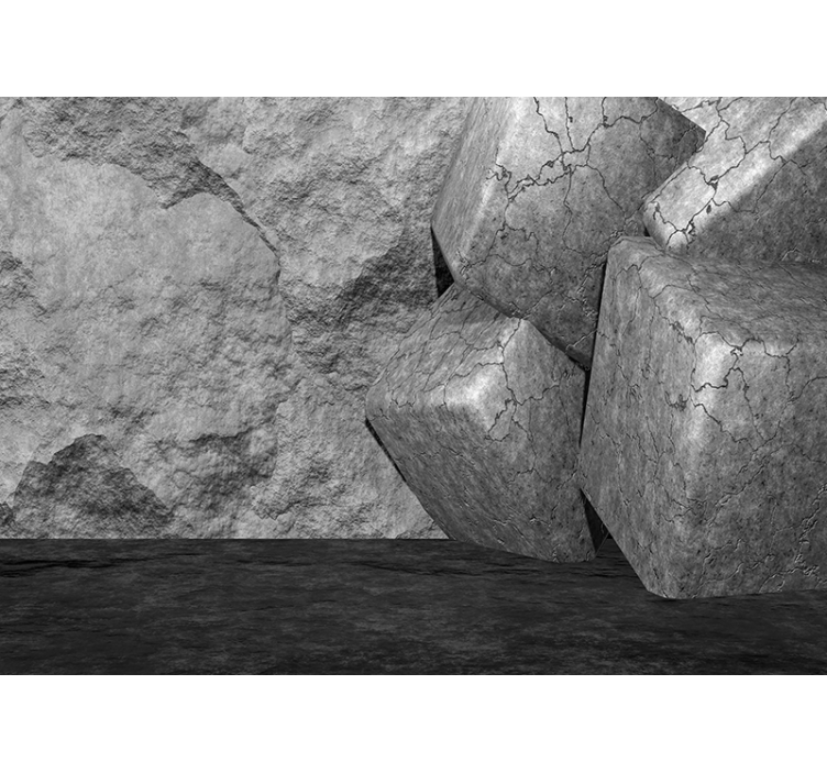 Mural de pared piedra bloques de piedra agrietados - TenVinilo