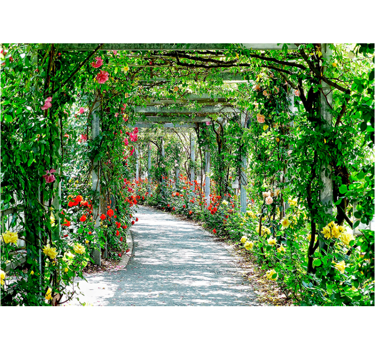 Mural de pared flores galería floral exuberante - TenVinilo