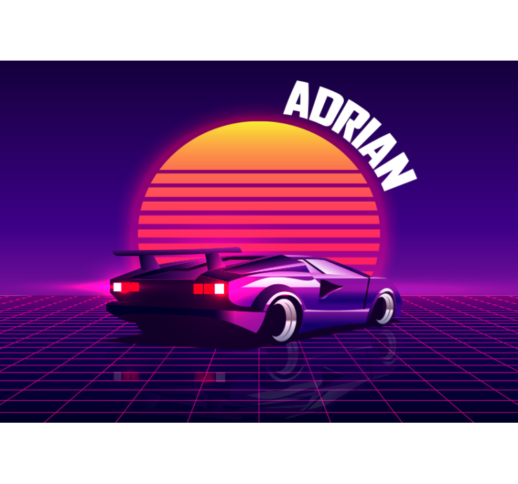 Fotomural vehículo coche de carreras retro - TenVinilo