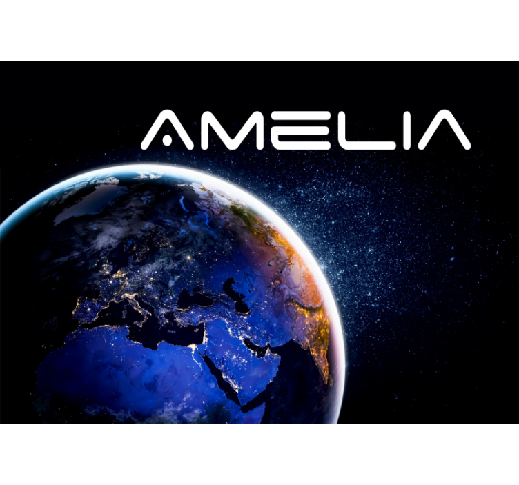 Fotomural espacio globo y estrellas - TenVinilo