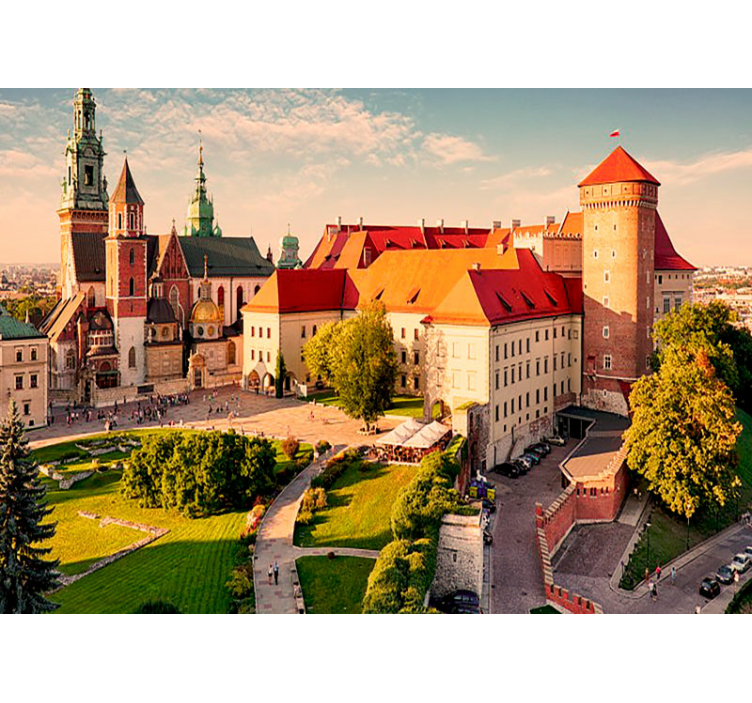 Fotomural ciudad paisaje histórico del castillo - TenVinilo