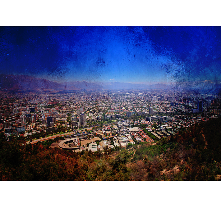 Fotomural ciudad vista panorámica borrosa - TenVinilo