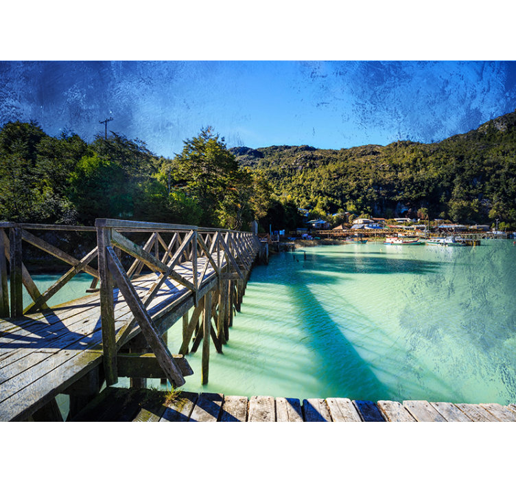 Papel pintado paisaje sendero costero escénico - TenVinilo