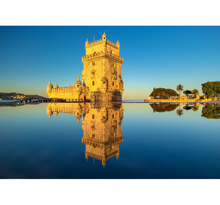 Fotomural ciudad reflejo de la torre de belém - TenVinilo